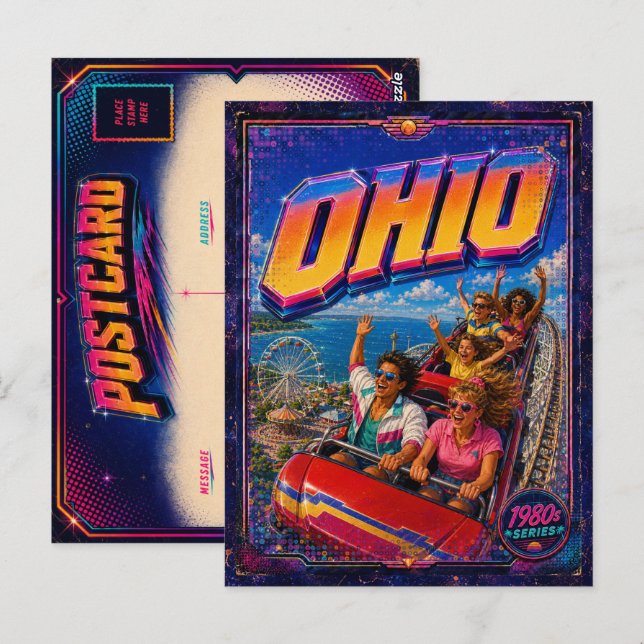 Cartão postal de Ohio dos anos 80 Retro (Frente/Verso)