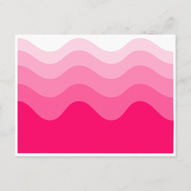 cartão postal de onda rosa (Frente)
