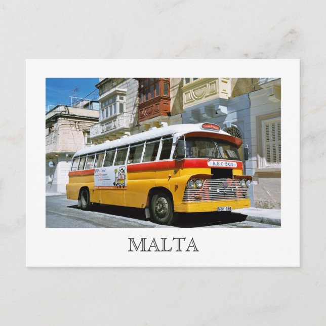 Cartão postal de ônibus maltês (Frente)