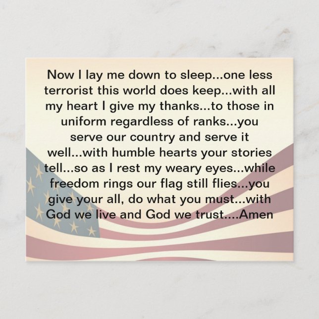 Cartão postal de oração de 1rua de maio (Frente)