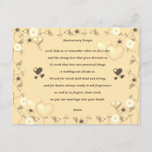 Cartão postal de oração para casal de aniversário