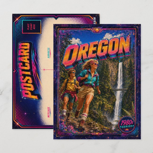 Cartão postal de Oregon dos anos 80 Retro (Frente/Verso)