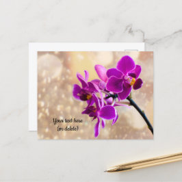 Cartão postal de orquídea roxa