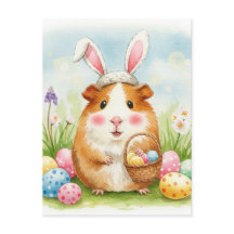 Cartão postal de ovos de Páscoa de porquinho-da-ín