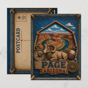 Cartão Postal de Page Arizona Viagem Antiga