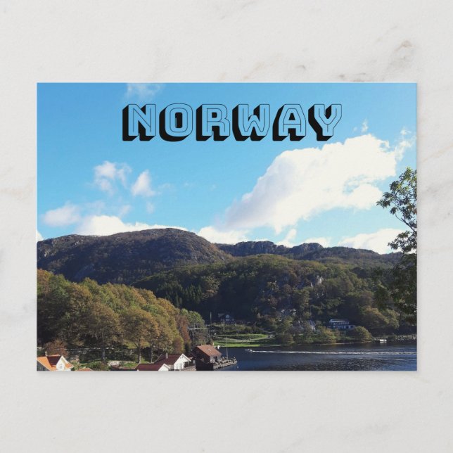 Cartão postal de Paisagem da Noruega (Frente)