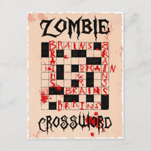 Cartão postal de palavras cruzadas Zombie