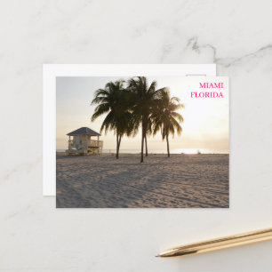 Cartão postal de Palms Lifeguard da praia de Miami