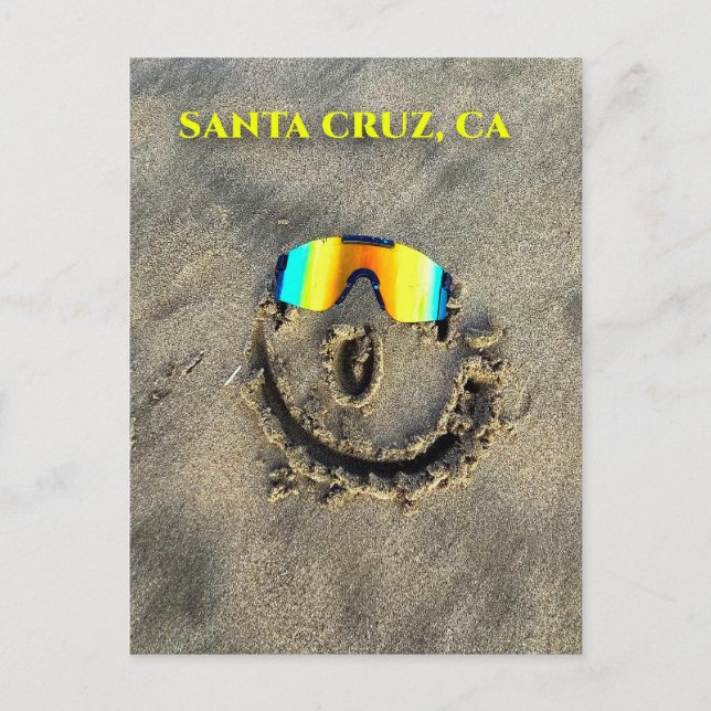 Cartão postal de papai noel Cruz California Beach (Frente)
