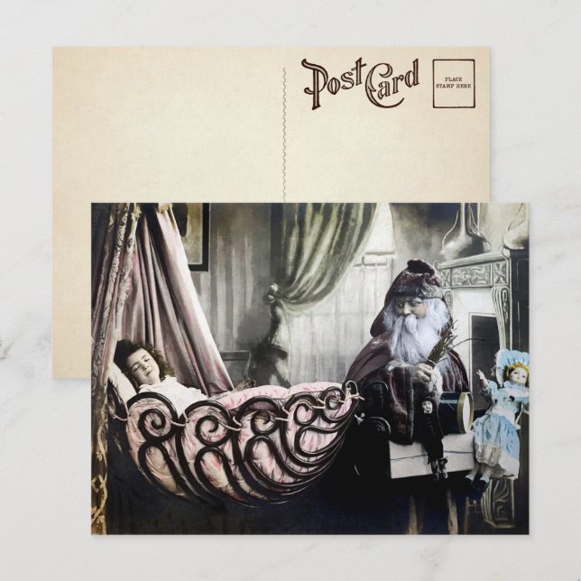 Cartão postal de Papais noeis Vintage Creepy (Frente/Verso)