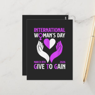Cartão Postal Dê para Ganhar Feliz Dia das Mulheres