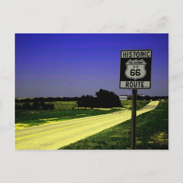 Cartão postal de paragem na estrada 66 (Frente)