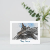 Cartão postal de Paris Eiffel Tower - Viagem de Re