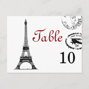 Cartão postal de Paris Elegante com Número de Tabe