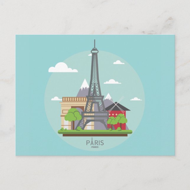 Cartão Postal de Paris França (Frente)