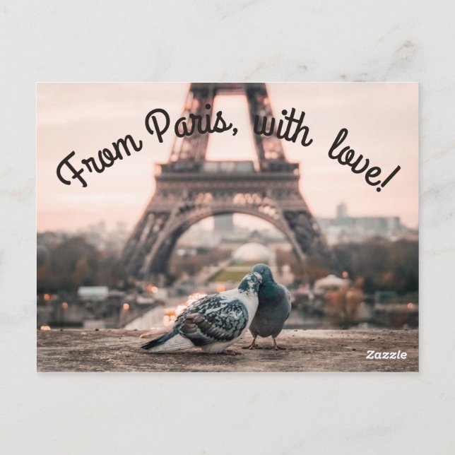 cartão postal de Paris, França (Verso)