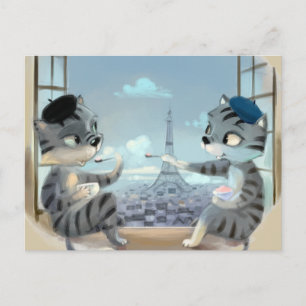 Cartão postal de Paris por dia (envelope opcional)