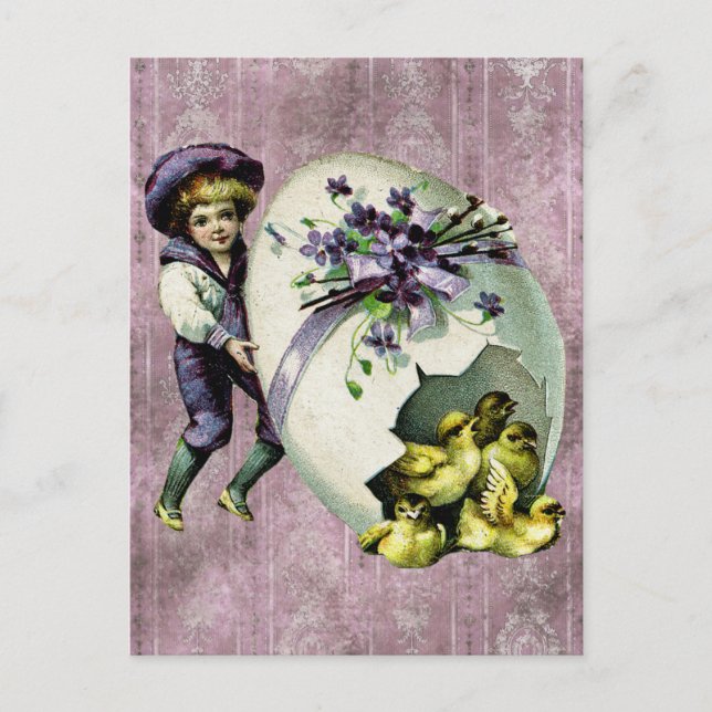 Cartão postal de Páscoa Vintage (Frente)
