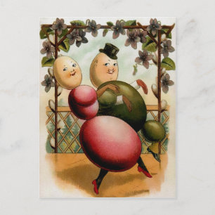 Cartão postal de Páscoa Vintage Egg Dancers