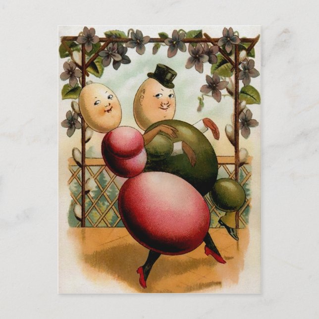 Cartão postal de Páscoa Vintage Egg Dancers (Frente)
