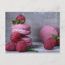 Cartão postal de pastelaria francês cor-de-rosa