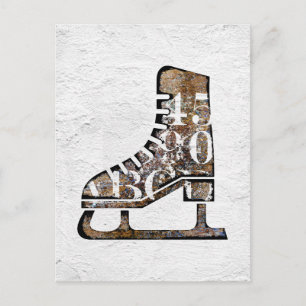 Cartão Postal de Patins de Gelo - Arte Mídia Mista