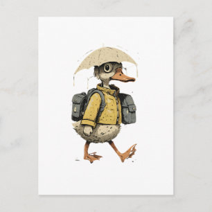 Cartão postal de pato de desenho animado caprichos