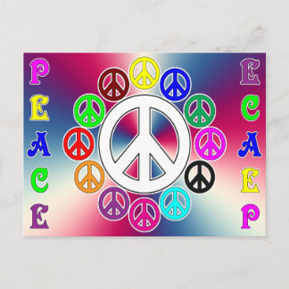 cartão postal de paz para cima e para baixo