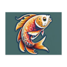 Cartão postal de peixe fofo
