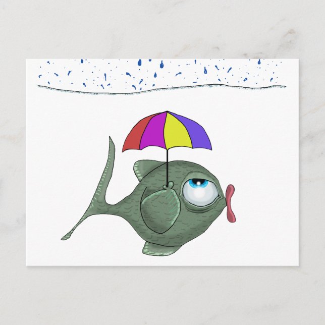 Cartão postal de Peixe-Guarda Funny (Frente)