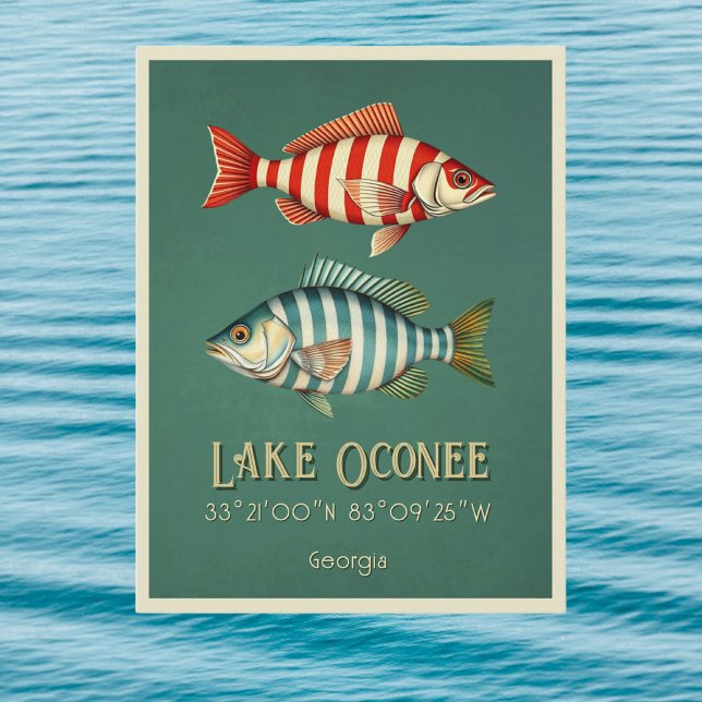 Cartão postal de peixe listrado do Lago Oconee Geo (Criador carregado)