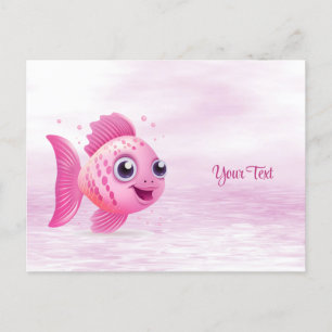 Cartão Postal de Peixe Rosa