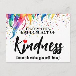 Cartão Postal de Pena Colorida Ato Aleatório de Bo