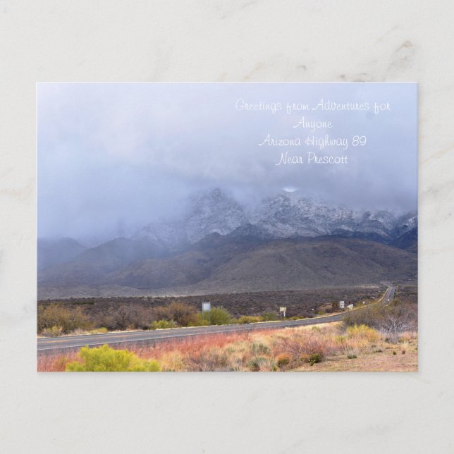 Cartão postal de perigo à frente na rota 89 do Ari (Frente)