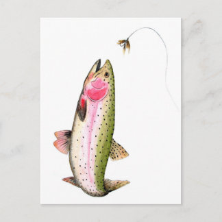 Cartão postal de pesca com isca artificial de trut