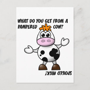 Cartão postal de piada da Vaca Mimada