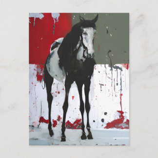 Cartão postal de pintura respingada de cavalo pint