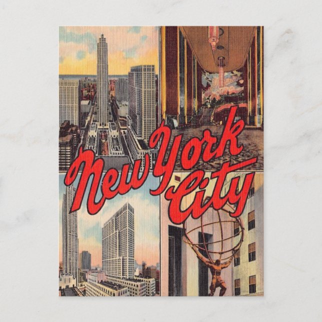 Cartão postal de pontos turísticos de Nova York (Frente)
