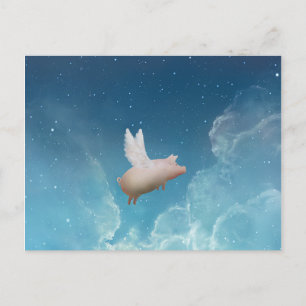 cartão postal de porco para as estrelas