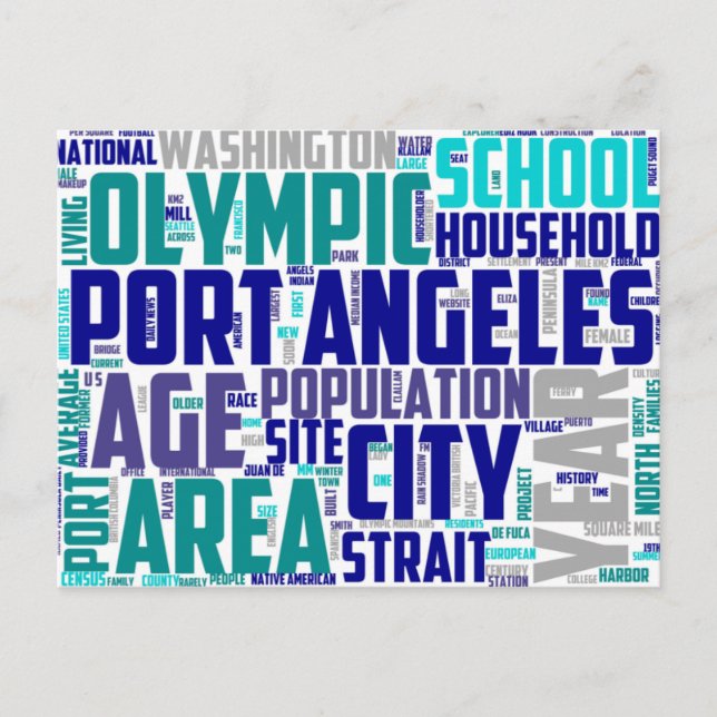 Cartão Postal de Port Angeles Olímpico Washington (Frente)