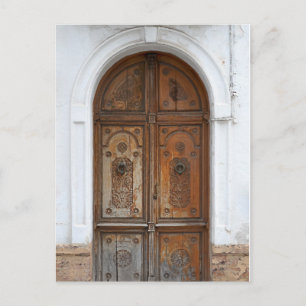 Cartão postal de poste de porta de madeira rústica