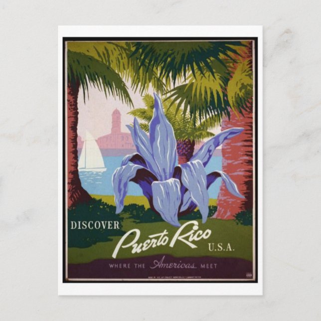 Cartão postal de pôster de anúncio vintage (Frente)