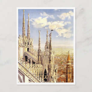 Cartão postal de pôster de viagem da Itália antiga