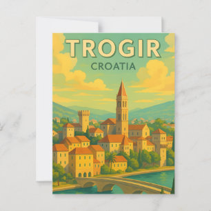 Cartão postal de pôster de viagem vintage de Trogi