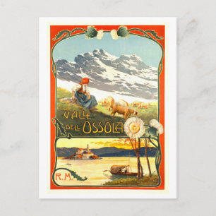 Cartão Postal de Poster de Viagem Vintage Valle De