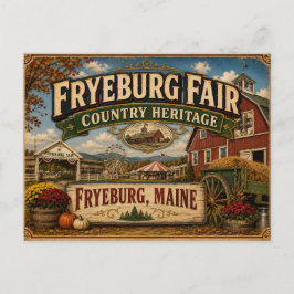 Cartão postal de pôster vintage da Fryeburg Fair