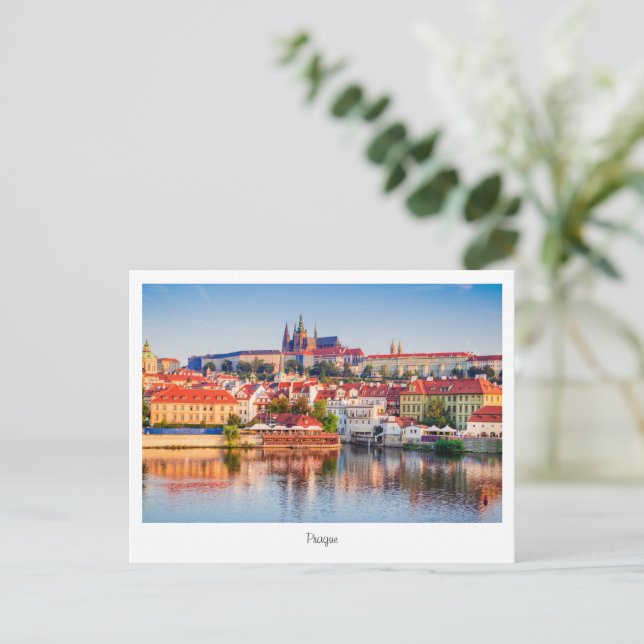 Cartão postal de Praga à noite na República Tcheca (Em pé/Frente)