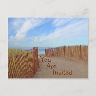Cartão-postal de praia de convite
