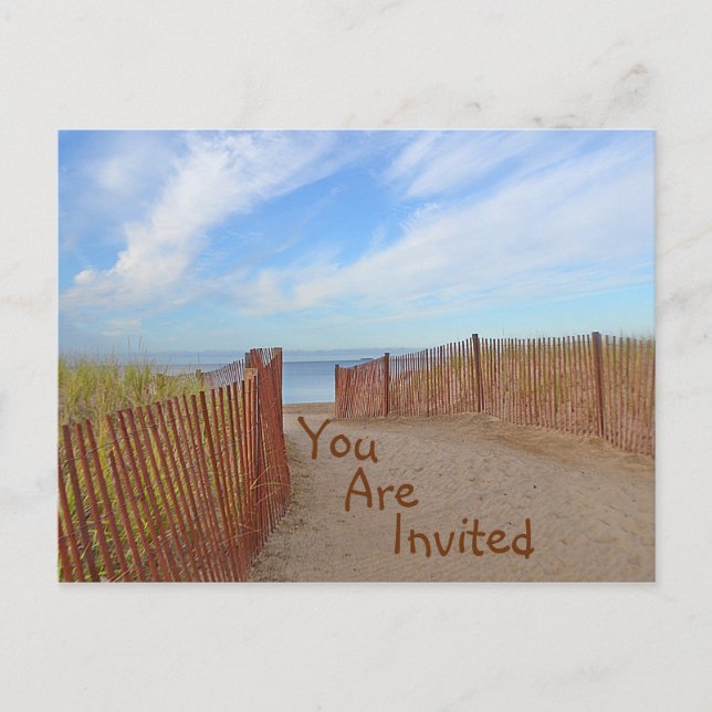 Cartão-postal de praia de convite (Frente)
