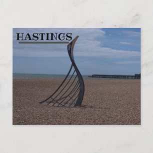 Cartão postal de praia Hastings